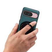 For Google Pixel 9 Denior A14 Skin Feel Rotating Holder MagSafe Phone Case(Blue)