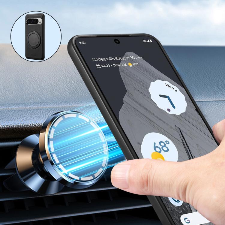 For Google Pixel 9 Pro XL Denior A14 Skin Feel Rotating Holder MagSafe Phone Case(Black) - free shipping - PMC TechLife - Order now!