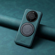 For Huawei Mate 60 Denior A14 Skin Feel Rotating Holder MagSafe Phone Case(Blue)