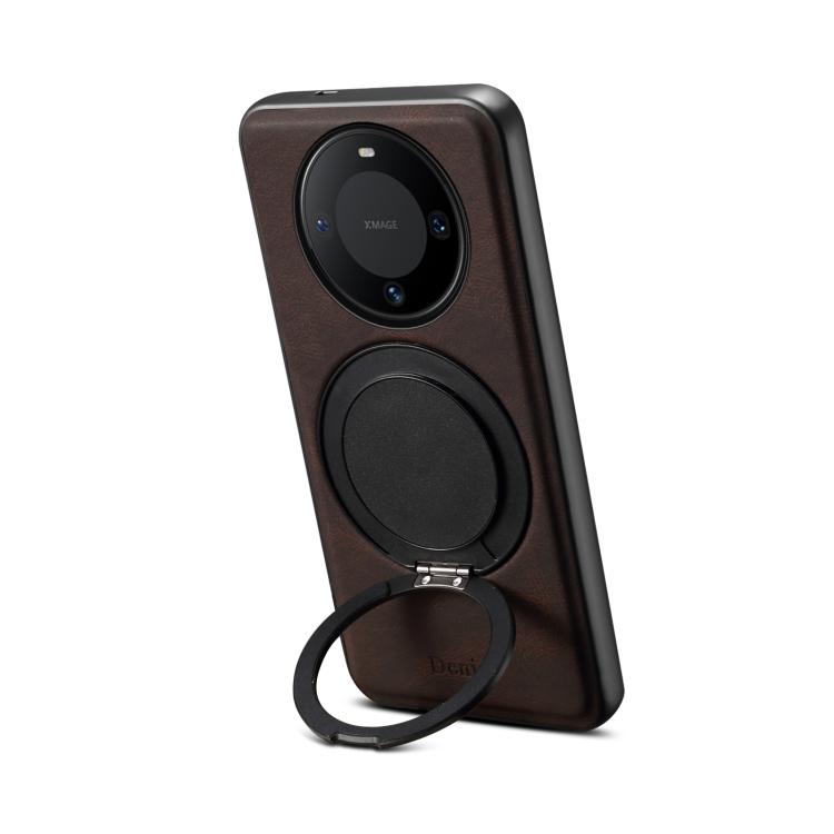 For Huawei Mate 60 Denior A14 Skin Feel Rotating Holder MagSafe Phone Case(Brown) - Huawei Cases by Denior | Online Shopping South Africa | PMC TechLife | Buy Now Pay Later Mobicred