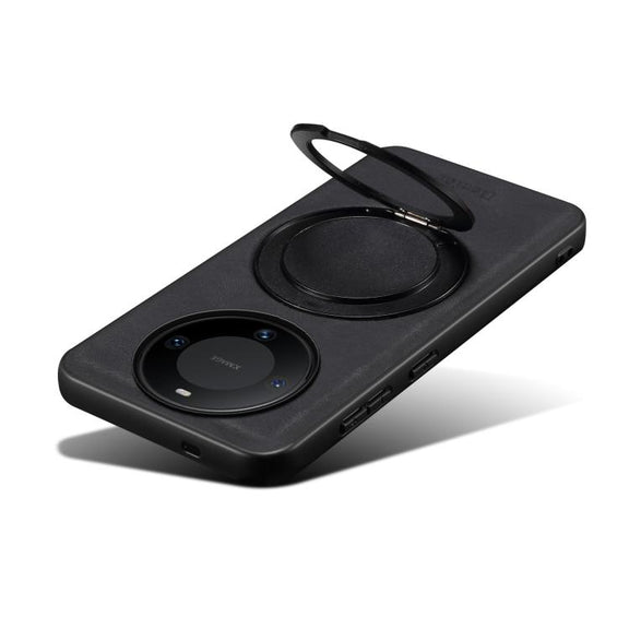 For Huawei Mate 60 Denior A14 Skin Feel Rotating Holder MagSafe Phone Case(Black)