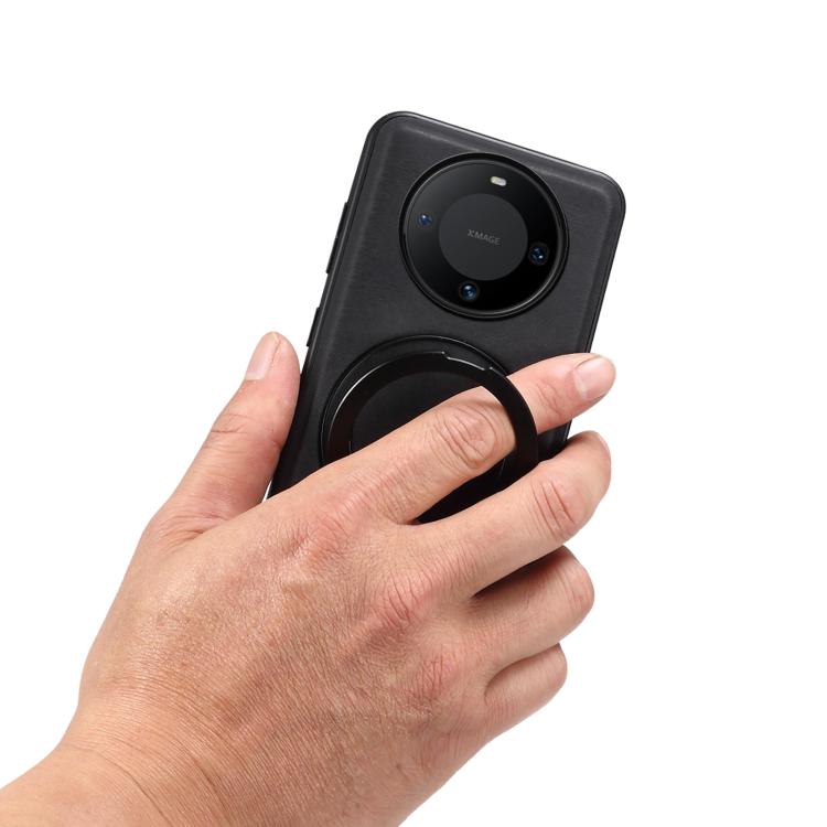 For Huawei Mate 60 Denior A14 Skin Feel Rotating Holder MagSafe Phone Case(Black) - Huawei Cases by Denior | Online Shopping South Africa | PMC TechLife | Buy Now Pay Later Mobicred