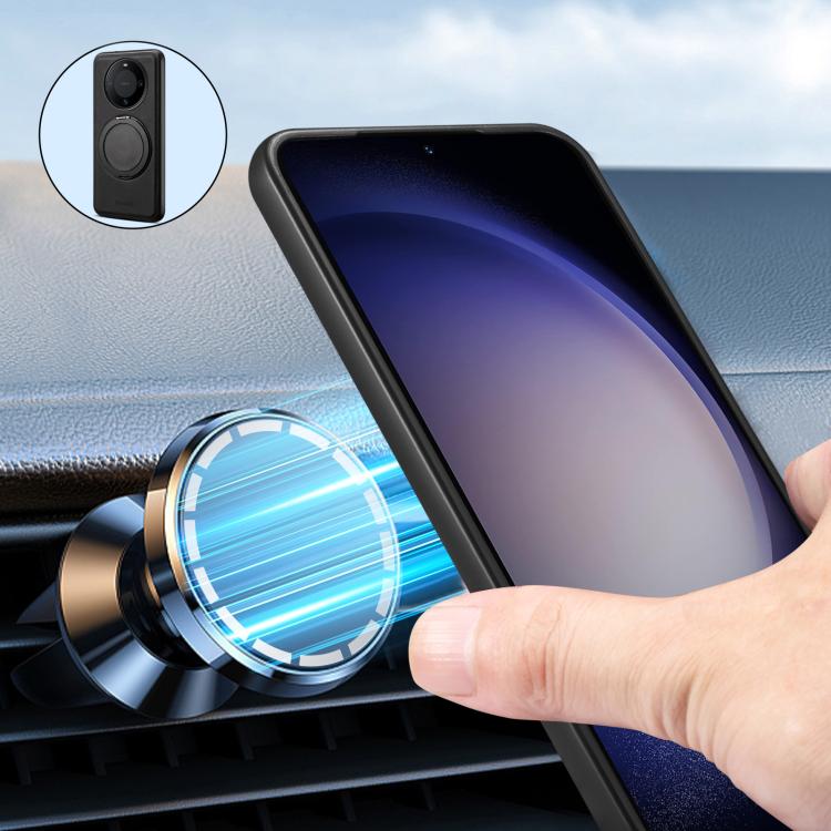 For Huawei Mate 60 Denior A14 Skin Feel Rotating Holder MagSafe Phone Case(Black) - Huawei Cases by Denior | Online Shopping South Africa | PMC TechLife | Buy Now Pay Later Mobicred