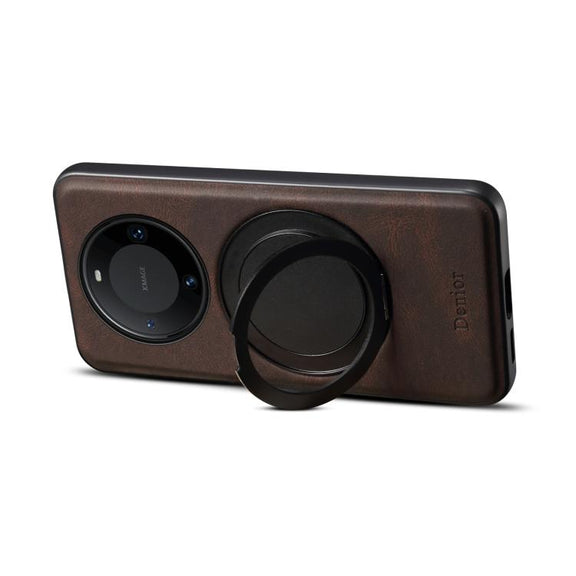 For Huawei Mate 60 Pro / 60 Pro+ Denior A14 Skin Feel Rotating Holder MagSafe Phone Case(Brown)
