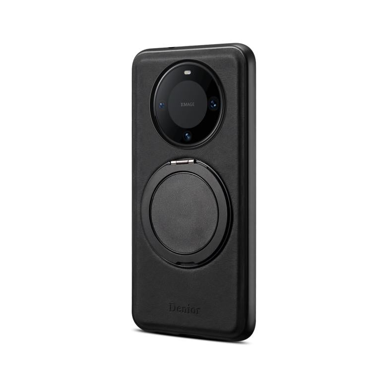For Huawei Mate 60 Pro / 60 Pro+ Denior A14 Skin Feel Rotating Holder MagSafe Phone Case(Black)