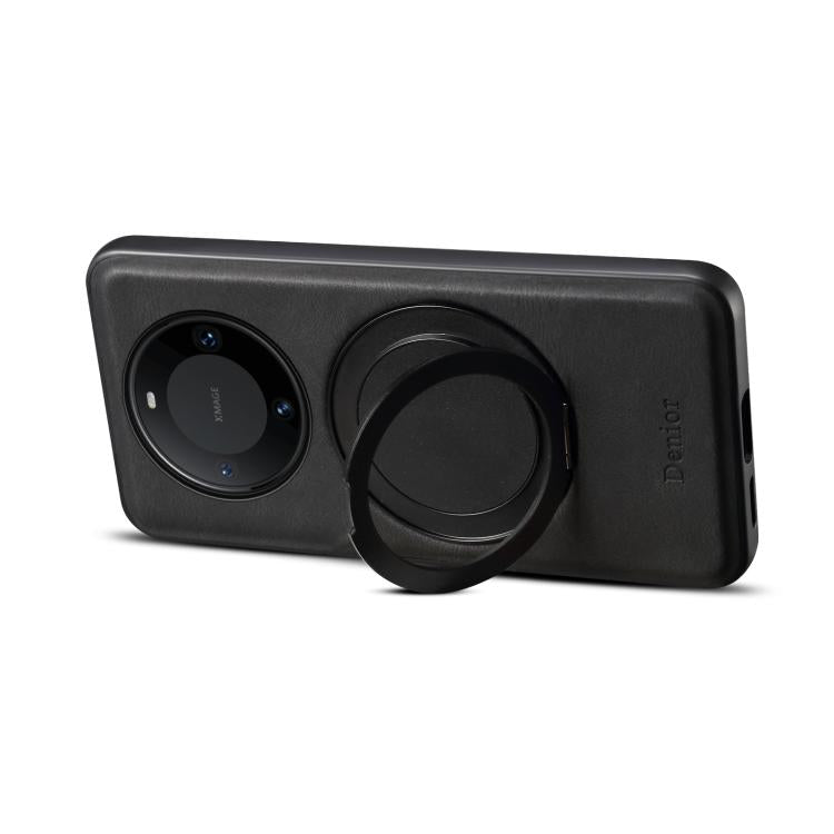 For Huawei Mate 60 Pro / 60 Pro+ Denior A14 Skin Feel Rotating Holder MagSafe Phone Case(Black)