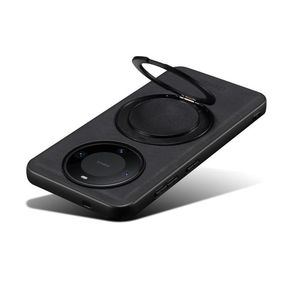 For Huawei Mate 60 Pro / 60 Pro+ Denior A14 Skin Feel Rotating Holder MagSafe Phone Case(Black)