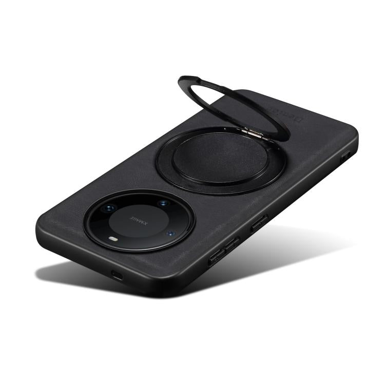 For Huawei Mate 60 Pro / 60 Pro+ Denior A14 Skin Feel Rotating Holder MagSafe Phone Case(Black)