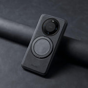 For Huawei Mate 60 Pro / 60 Pro+ Denior A14 Skin Feel Rotating Holder MagSafe Phone Case(Black)