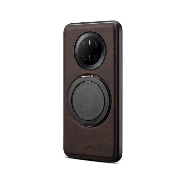 For Huawei Mate 70 Denior A14 Skin Feel Rotating Holder MagSafe Phone Case(Brown)