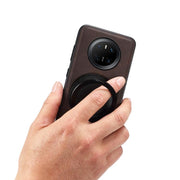 For Huawei Mate 70 Denior A14 Skin Feel Rotating Holder MagSafe Phone Case(Brown)