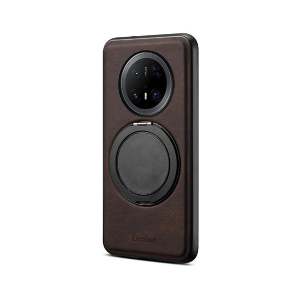 For Huawei Mate 70 Pro / 70 Pro+ Denior A14 Skin Feel Rotating Holder MagSafe Phone Case(Brown)
