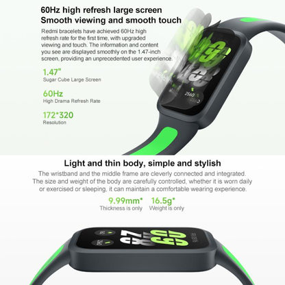 Xiaomi Redmi Band 3 Smart Band, 1.47 inch, Heart Rate / Blood Oxygen Health Monitoring(Black) - free shipping - PMC Jewellery - Order now!