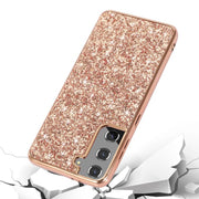 For Samsung Galaxy S25 5G Glitter Powder Shockproof TPU Phone Case(Rose Gold)