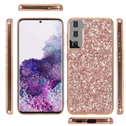For Samsung Galaxy S25+ 5G Glitter Powder Shockproof TPU Phone Case(Rose Gold)