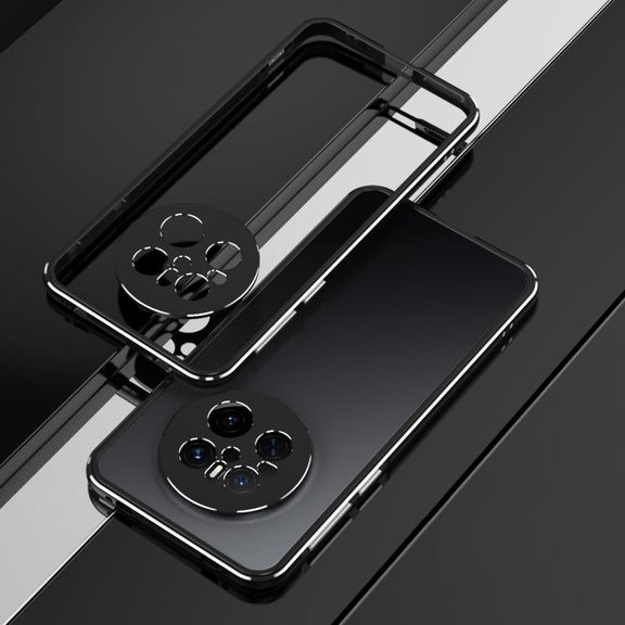 For Huawei Mate 70 Aurora Series Lens Protector + Metal Frame Phone Case(Black Silver)