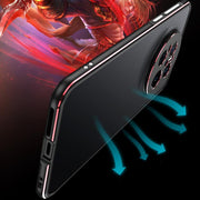 For Huawei Mate 70 Aurora Series Lens Protector + Metal Frame Phone Case(Black Blue)