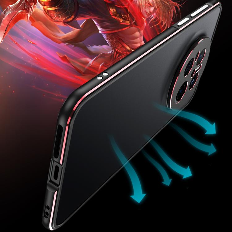 For Huawei Mate 70 Aurora Series Lens Protector + Metal Frame Phone Case(Black Purple) - Huawei Cases by PMC TechLife | Online Shopping South Africa | PMC TechLife | Buy Now Pay Later Mobicred