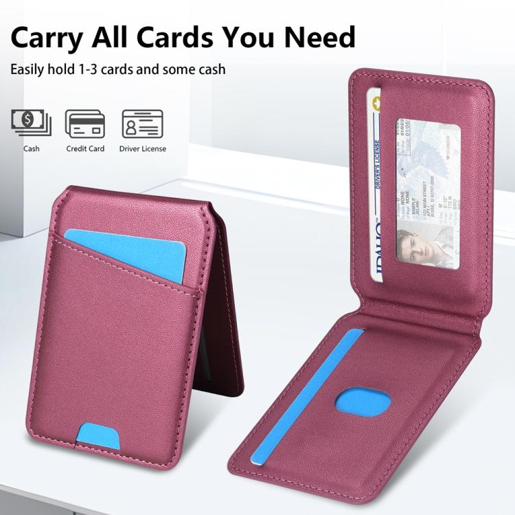 For Samsung Galaxy S25 5G Skin Feel Detachable Card Bag Magsafe Phone Case(Wine Red) - Galaxy S25 5G Cases by PMC Jewellery | Online Shopping South Africa | PMC Jewellery | Buy Now Pay Later Mobicred