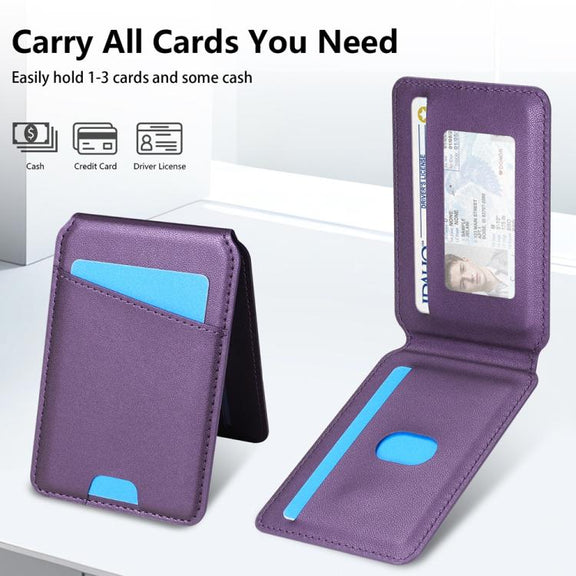 For Samsung Galaxy S25 5G Skin Feel Detachable Card Bag Magsafe Phone Case(Purple)