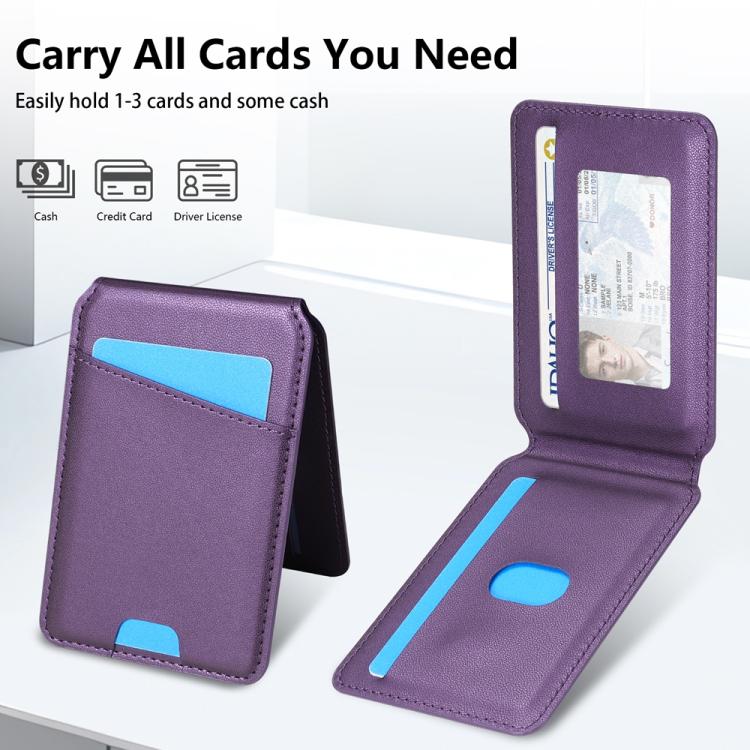 For Samsung Galaxy S25+ 5G Skin Feel Detachable Card Bag Magsafe Phone Case(Purple)