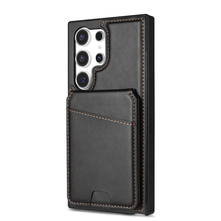 For Samsung Galaxy S25 Ultra 5G Skin Feel Detachable Card Bag Magsafe Phone Case(Black) - Galaxy S25 Ultra 5G Cases by PMC Jewellery | Online Shopping South Africa | PMC Jewellery | Buy Now Pay Later Mobicred