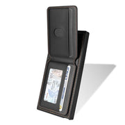 For Samsung Galaxy S25 Ultra 5G Skin Feel Detachable Card Bag Magsafe Phone Case(Black)