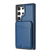 For Samsung Galaxy S25 Ultra 5G Skin Feel Detachable Card Bag Magsafe Phone Case(Blue)