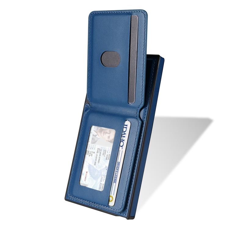 For Samsung Galaxy S25 Ultra 5G Skin Feel Detachable Card Bag Magsafe Phone Case(Blue)
