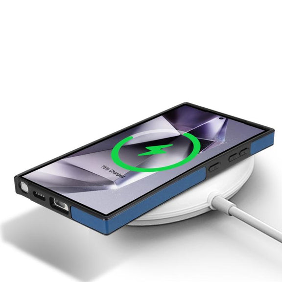 For Samsung Galaxy S25 Ultra 5G Skin Feel Detachable Card Bag Magsafe Phone Case(Blue)