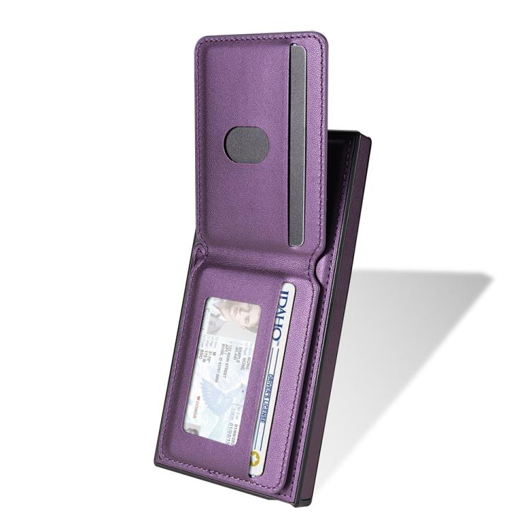 For Samsung Galaxy S25 Ultra 5G Skin Feel Detachable Card Bag Magsafe Phone Case(Purple) - Galaxy S25 Ultra 5G Cases by PMC Jewellery | Online Shopping South Africa | PMC Jewellery | Buy Now Pay Later Mobicred