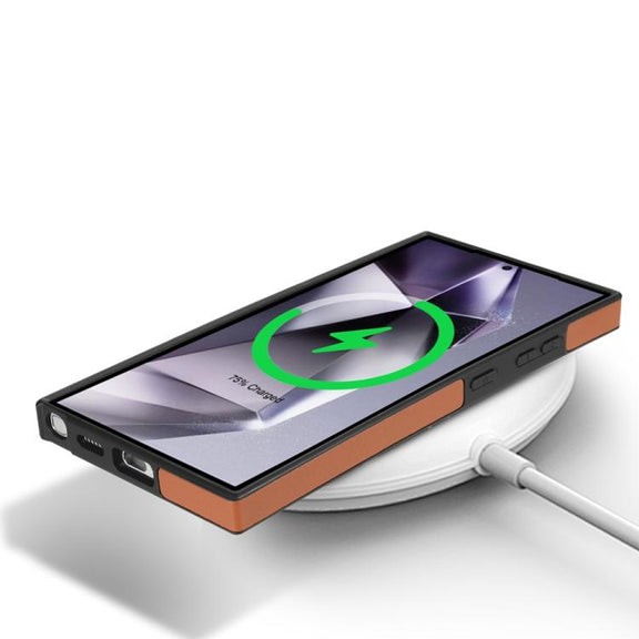 For Samsung Galaxy S25 Ultra 5G Skin Feel Detachable Card Bag Magsafe Phone Case(Brown)