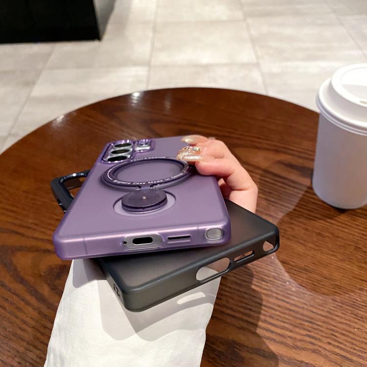 For Samsung Galaxy S25 5G Rotation Holder MagSafe Phone Case(Purple) - Galaxy S25 5G Cases by PMC Jewellery | Online Shopping South Africa | PMC Jewellery | Buy Now Pay Later Mobicred