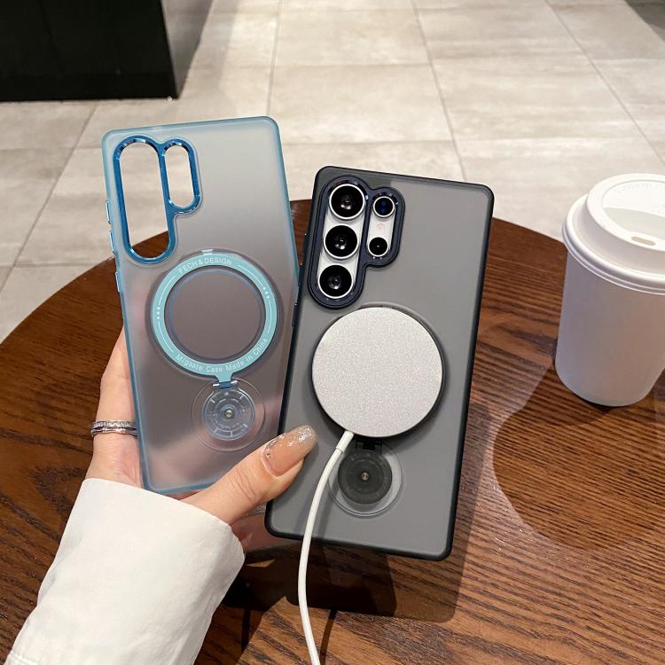 For Samsung Galaxy S25+ 5G Rotation Holder MagSafe Phone Case(Blue) - Galaxy S25+ 5G Cases by PMC Jewellery | Online Shopping South Africa | PMC Jewellery | Buy Now Pay Later Mobicred