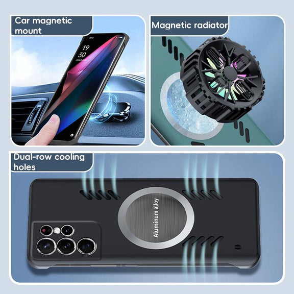 For Samsung Galaxy S25 Ultra 5G All-inclusive Lens Frameless Graphene Cooling Phone Case(Orange)