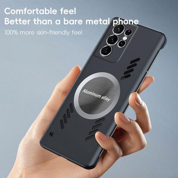 For Samsung Galaxy S25 Ultra 5G All-inclusive Lens Frameless Graphene Cooling Phone Case(Orange)