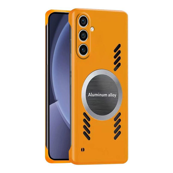 For Samsung Galaxy S25+ 5G All-inclusive Lens Frameless Graphene Cooling Phone Case(Orange)