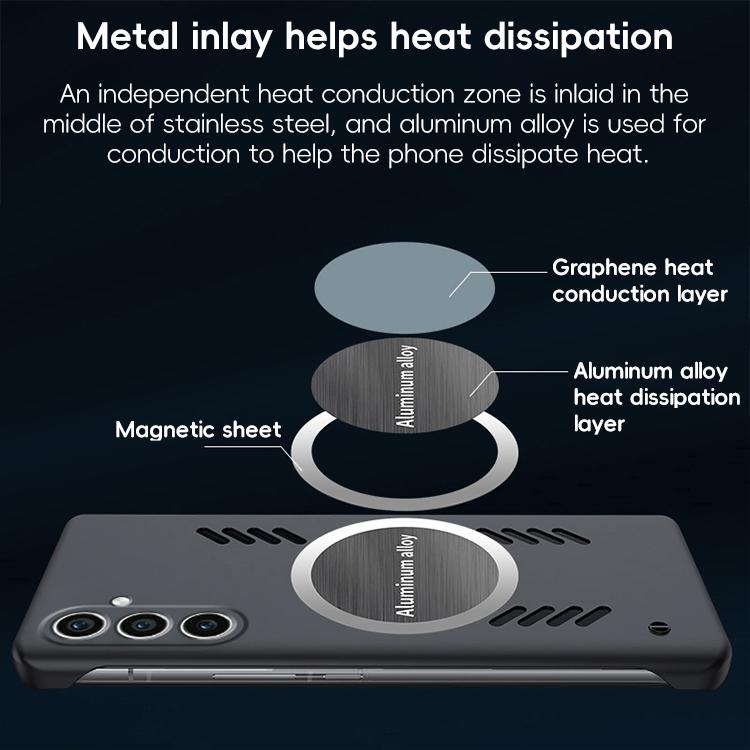 For Samsung Galaxy S25+ 5G All-inclusive Lens Frameless Graphene Cooling Phone Case(Black)