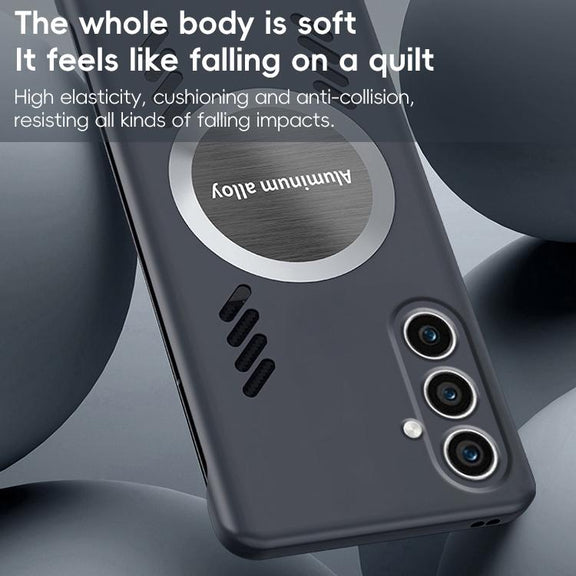 For Samsung Galaxy S25+ 5G All-inclusive Lens Frameless Graphene Cooling Phone Case(Black)