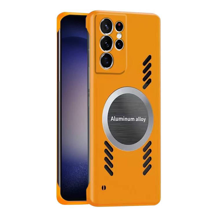 For Samsung Galaxy S23 Ultra 5G All-inclusive Lens Frameless Graphene Cooling Phone Case(Orange) - Galaxy S23 Ultra 5G Cases by PMC Jewellery | Online Shopping South Africa | PMC Jewellery | Buy Now Pay Later Mobicred