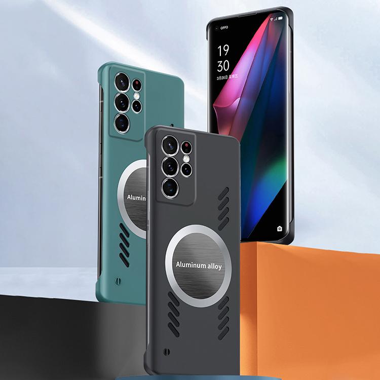 For Samsung Galaxy S23 Ultra 5G All-inclusive Lens Frameless Graphene Cooling Phone Case(Orange) - Galaxy S23 Ultra 5G Cases by PMc TechLife | Online Shopping South Africa | PMc TechLife | Buy Now Pay Later Mobicred