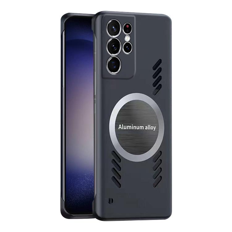 For Samsung Galaxy S23 Ultra 5G All-inclusive Lens Frameless Graphene Cooling Phone Case(Black) - Galaxy S23 Ultra 5G Cases by PMC Jewellery | Online Shopping South Africa | PMC Jewellery | Buy Now Pay Later Mobicred