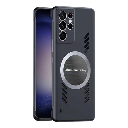 For Samsung Galaxy S23 Ultra 5G All-inclusive Lens Frameless Graphene Cooling Phone Case(Black) - Galaxy S23 Ultra 5G Cases by PMC Jewellery | Online Shopping South Africa | PMC Jewellery | Buy Now Pay Later Mobicred