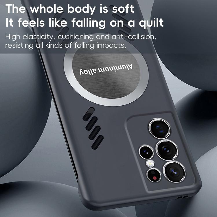 For Samsung Galaxy S23 Ultra 5G All-inclusive Lens Frameless Graphene Cooling Phone Case(Black) - Galaxy S23 Ultra 5G Cases by PMC Jewellery | Online Shopping South Africa | PMC Jewellery | Buy Now Pay Later Mobicred