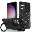 For Samsung Galaxy S25 5G Sliding Camshield MagSafe Holder TPU Hybrid PC Phone Case(Black) - Galaxy S25 5G Cases by PMC TechLife | Online Shopping South Africa | PMC TechLife | Buy Now Pay Later Mobicred