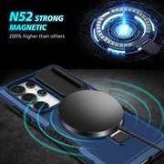 For Samsung Galaxy S25 Ultra 5G Sliding Camshield MagSafe Holder TPU Hybrid PC Phone Case(Royal Blue)