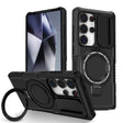 For Samsung Galaxy S25 Ultra 5G Sliding Camshield MagSafe Holder TPU Hybrid PC Phone Case(Black) - Galaxy S25 Ultra 5G Cases by PMC TechLife | Online Shopping South Africa | PMC TechLife | Buy Now Pay Later Mobicred