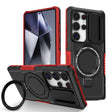 For Samsung Galaxy S25 Ultra 5G Sliding Camshield MagSafe Holder TPU Hybrid PC Phone Case(Black Red) - Galaxy S25 Ultra 5G Cases by PMC TechLife | Online Shopping South Africa | PMC TechLife | Buy Now Pay Later Mobicred