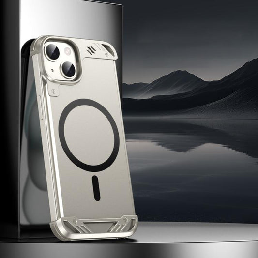 For iPhone 15 R-JUST RJ63 Frameless Aroma Mecha MagSafe Phone Case(Titanium) - free shipping - PMC Jewellery - Order now!