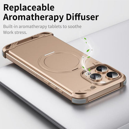 For iPhone 13 Pro Max R-JUST RJ63-1 Frameless Aroma Mecha MagSafe Holder Phone Case(Silver) - free shipping - PMC Jewellery - Order now!